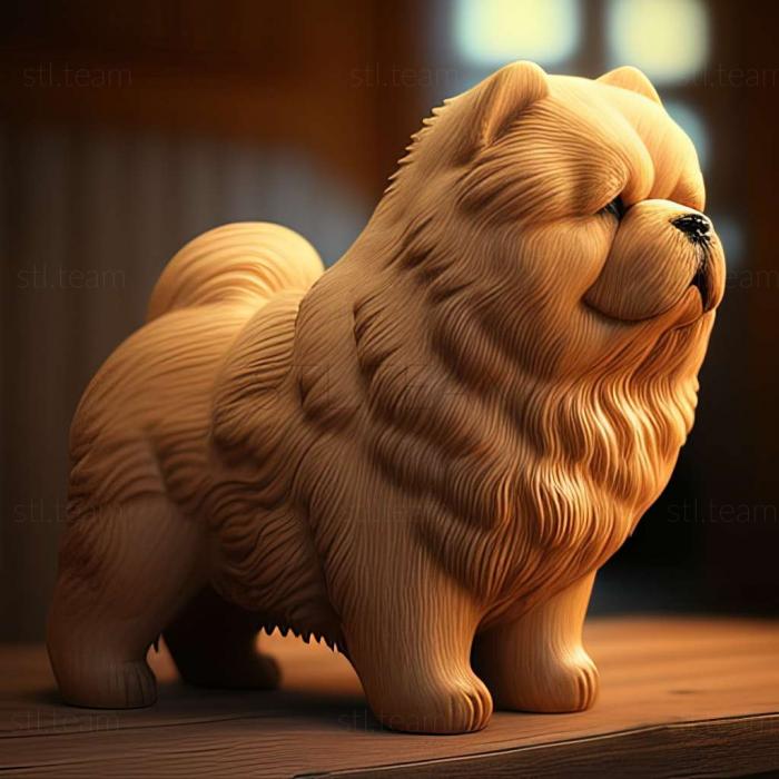 3D модель Чау-чау собака (STL)